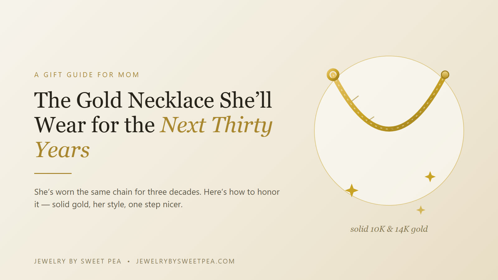 A gold chain necklace on a soft cloth — a jeweler's guide to buying Mom a gold necklace after thirty years in the same chain
