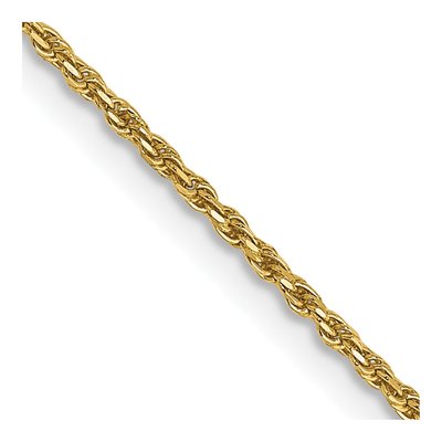 14K Yellow Gold 1.15mm Diamond-Cut Rope Chain