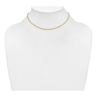 14K Yellow Gold 1.5mm Handmade Diamond-Cut Rope Chain – view 5