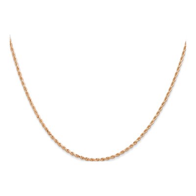 14K Rose Gold 1.5mm Handmade Diamond-Cut Rope Chain – view 3