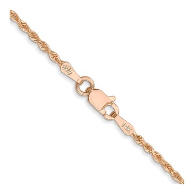 14K Rose Gold 1.5mm Handmade Diamond-Cut Rope Chain – view 4