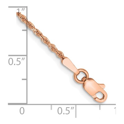 14K Rose Gold 1.5mm Handmade Diamond-Cut Rope Chain Bracelet – view 2