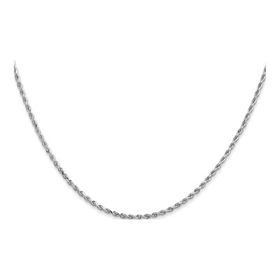 14K White Gold 14" Diamond-Cut Rope Chain, 1.5mm – view 3