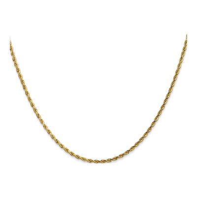 14K Yellow Gold 1.75mm Handmade Diamond-Cut Rope Chain – view 3