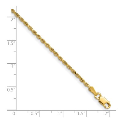 14K Yellow Gold 1.75mm Handmade Diamond-Cut Rope Chain – view 6
