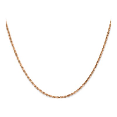 14K Rose Gold 1.75mm Handmade Diamond-Cut Rope Chain – view 3