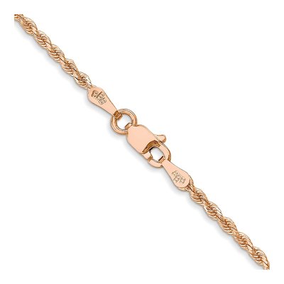 14K Rose Gold 1.75mm Handmade Diamond-Cut Rope Chain – view 4