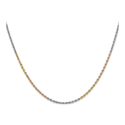 14K Tri-Color Gold 1.75mm Diamond-Cut Rope Chain – view 4