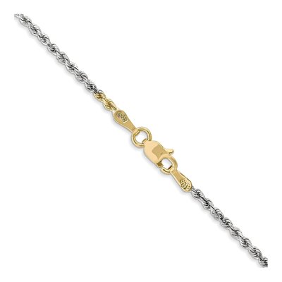 14K Tri-Color Gold 1.75mm Diamond-Cut Rope Chain – view 5