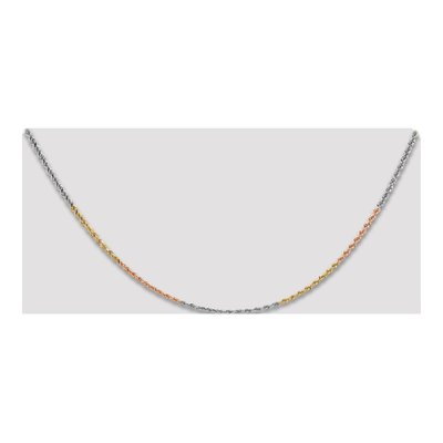 14K Tri-Color Gold 1.75mm Diamond-Cut Rope Chain – view 6