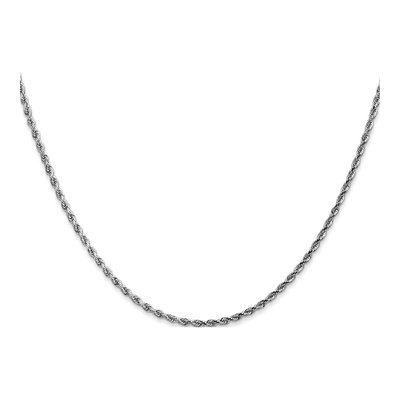 14K White Gold 1.75mm Handmade Diamond-Cut Rope Chain – view 3