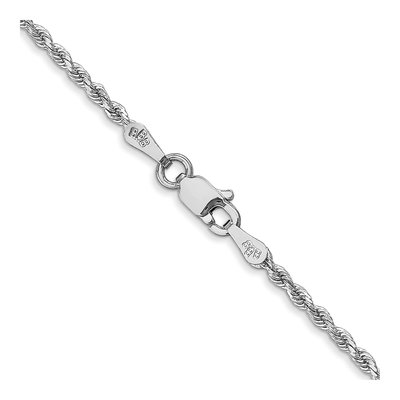 14K White Gold 1.75mm Handmade Diamond-Cut Rope Chain – view 5