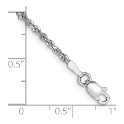 14K White Gold 1.75mm Handmade Diamond-Cut Rope Chain Bracelet – view 3