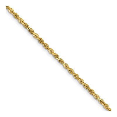 14K Yellow Gold 2mm Diamond-Cut Rope Chain