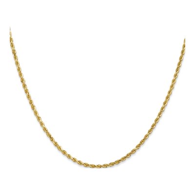 14K Yellow Gold 2mm Handmade Diamond-Cut Rope Chain – view 4
