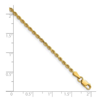 14K Yellow Gold 2mm Handmade Diamond-Cut Rope Chain – view 7
