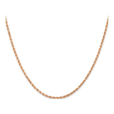 14K Rose Gold 2mm Handmade Diamond-Cut Rope Chain – view 3