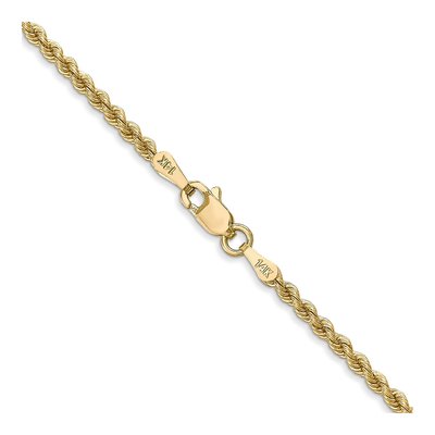 14K Yellow Gold 2.25mm Handmade Rope Chain – view 5