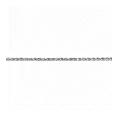 14K White Gold 2mm Handmade Diamond-Cut 30-inch Rope Chain Anklet – view 5