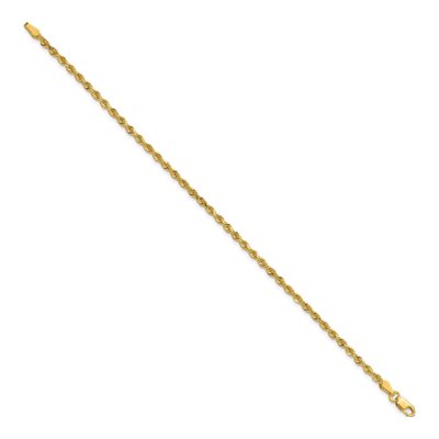 14K Yellow Gold 2.25mm Handmade Diamond-Cut Rope Chain Bracelet – view 3