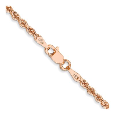 14K Rose Gold 2.25mm Handmade Diamond-Cut Rope Chain – view 4