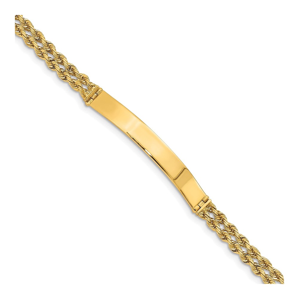 14K Yellow Gold Two-Strand Rope ID Bracelet