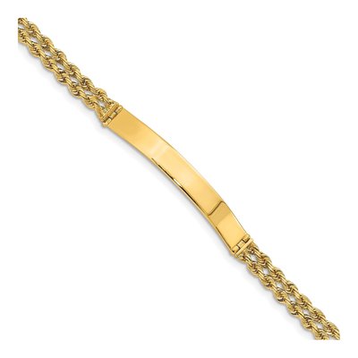 14K Yellow Gold Two-Strand Rope ID Bracelet