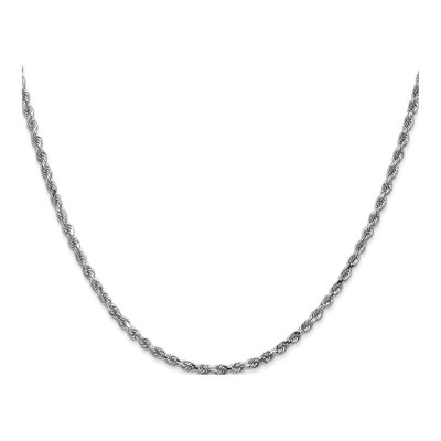 14K White Gold 2.25mm Handmade Diamond-Cut Rope Chain – view 4