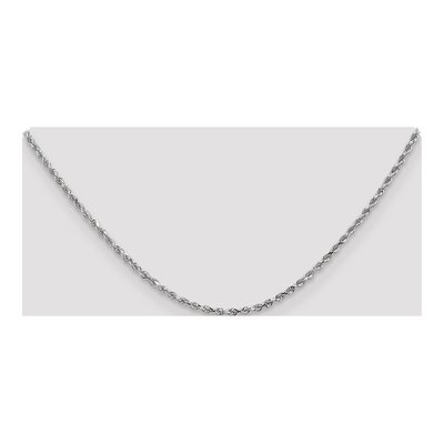 14K White Gold 2.25mm Handmade Diamond-Cut Rope Chain – view 6
