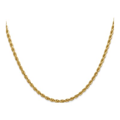 14K Yellow Gold 2.75mm Handmade Diamond-Cut Rope Chain – view 4