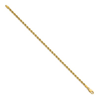 14K Yellow Gold 2.75mm Handmade Diamond-Cut Rope Chain Bracelet – view 3