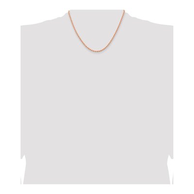 14K Rose Gold 2.75mm Handmade Diamond-Cut Rope Chain – view 5