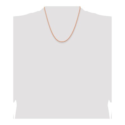 14K Rose Gold 2.75mm Handmade Diamond-Cut Rope Chain – view 5