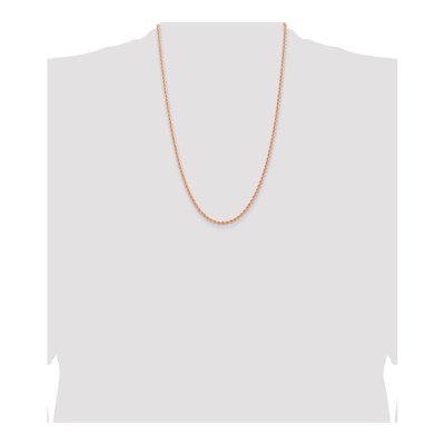 14K Rose Gold 2.75mm Handmade Diamond-Cut Rope Chain – view 5