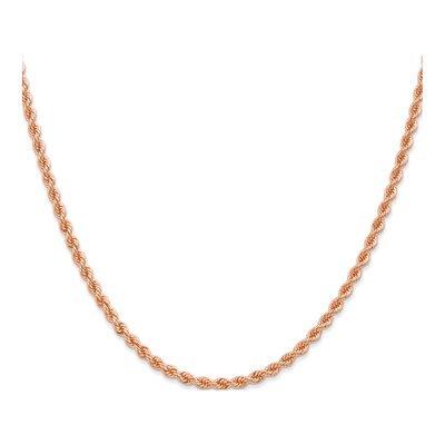 14K Rose Gold 2.75mm Handmade Diamond-Cut Rope Chain – view 3