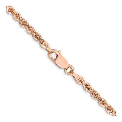 14K Rose Gold 2.75mm Handmade Diamond-Cut Rope Chain – view 4