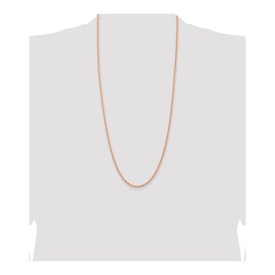 14K Rose Gold 2.75mm Handmade Diamond-Cut Rope Chain – view 5