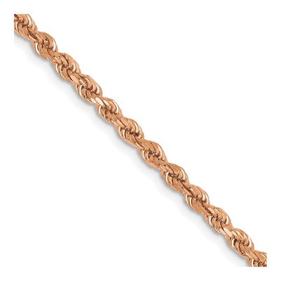 14K Rose Gold 2.75mm Handmade Diamond-Cut Rope Chain