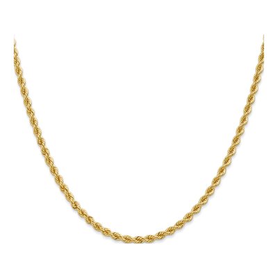 14K Yellow Gold 2.75mm Handmade Rope Chain – view 4