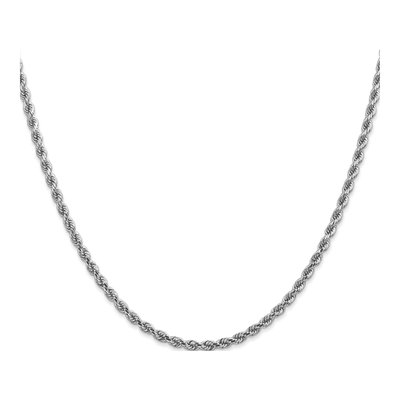 14K White Gold 2.75mm Handmade Diamond-Cut Rope Chain – view 4