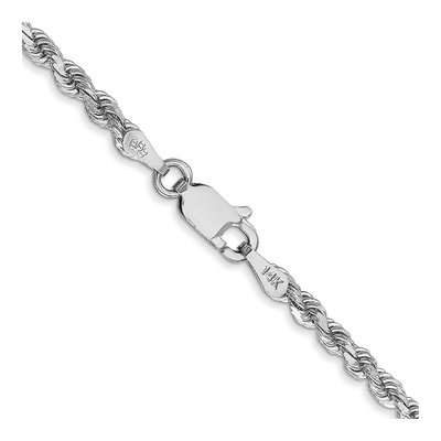 14K White Gold 2.75mm Handmade Diamond-Cut Rope Chain – view 5