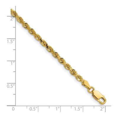 14K Yellow Gold 3mm Handmade Diamond-Cut Rope Chain – view 7