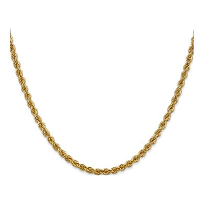 14K Yellow Gold 3mm Handmade Rope Chain – view 4