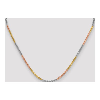 14K Tri-Color Diamond-Cut Rope Chain, 24 in – view 6