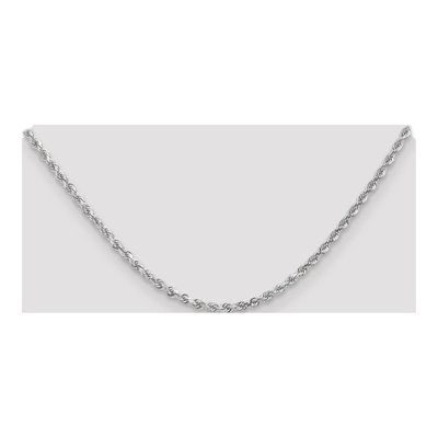 14K White Gold 3mm Handmade Diamond-Cut Rope Chain – view 5