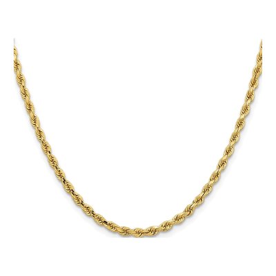 14K Yellow Gold 3.25mm Diamond-Cut Rope Chain – view 4