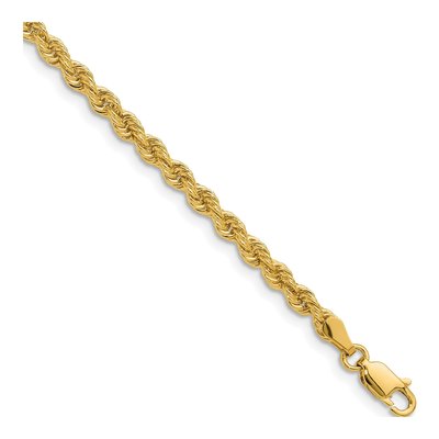 14K Yellow Gold 3.3mm Rope Chain Bracelet