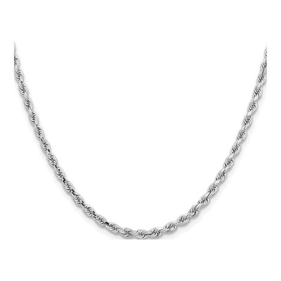 14K White Gold 3.25mm Diamond-Cut Rope Chain – view 4