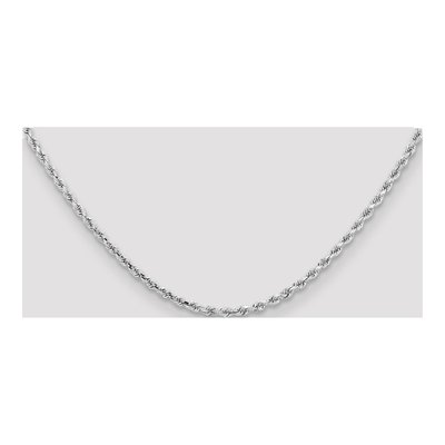 14K White Gold 3.25mm Diamond-Cut Rope Chain – view 6