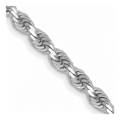 14K White Gold 3.25mm Diamond-Cut Rope Chain